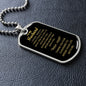 To My Husband - Thank You - Dog Tag - Military Ball Chain