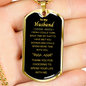 To My Husband - Thank You - Dog Tag - Military Ball Chain