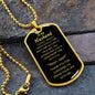 To My Husband - Thank You - Dog Tag - Military Ball Chain