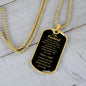 To My Husband - Thank You - Dog Tag - Military Ball Chain