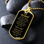 To My Husband - Thank You - Dog Tag - Military Ball Chain