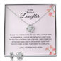 To My Bonus Daughter - Thank You - Love Knot Earring And Necklace Set
