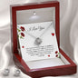 I Love You - Grateful - Love Knot Earring & Necklace Set 14k white gold over stainless steel