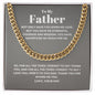 To My Father - Thank You - Cuban Link Chain