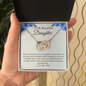 To My Beautiful Daughter - Happiness - Interlocking Hearts Necklace