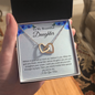 To My Beautiful Daughter - Happiness - Interlocking Hearts Necklace