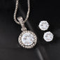 To My Soulmate - Forever - Eternal Hope Necklace and Cubic Zirconia Earring Set